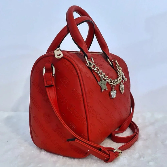 Juicy Couture Red Gothic Logo Not Your Babe Satchel Bag Purse New - Picture 6 of 12